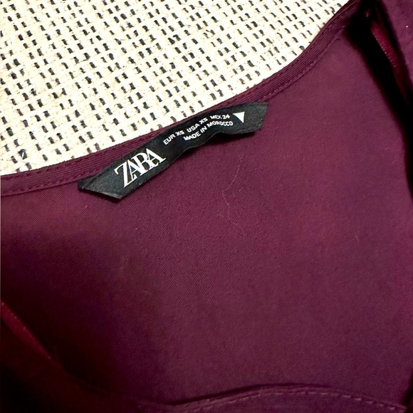 ZARA pleated deep purple v neck flowy dress - Picture 5 of 5